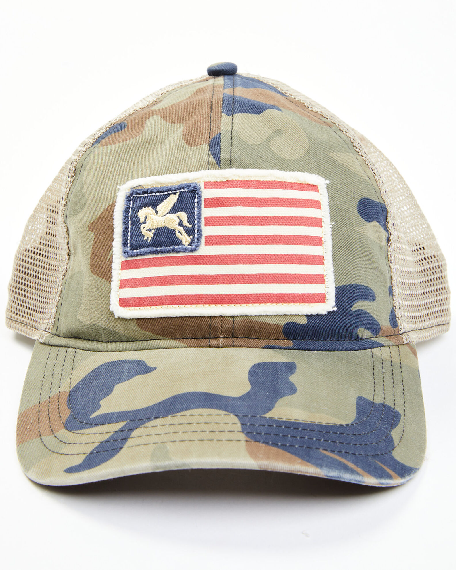 Women's camo online american flag hat