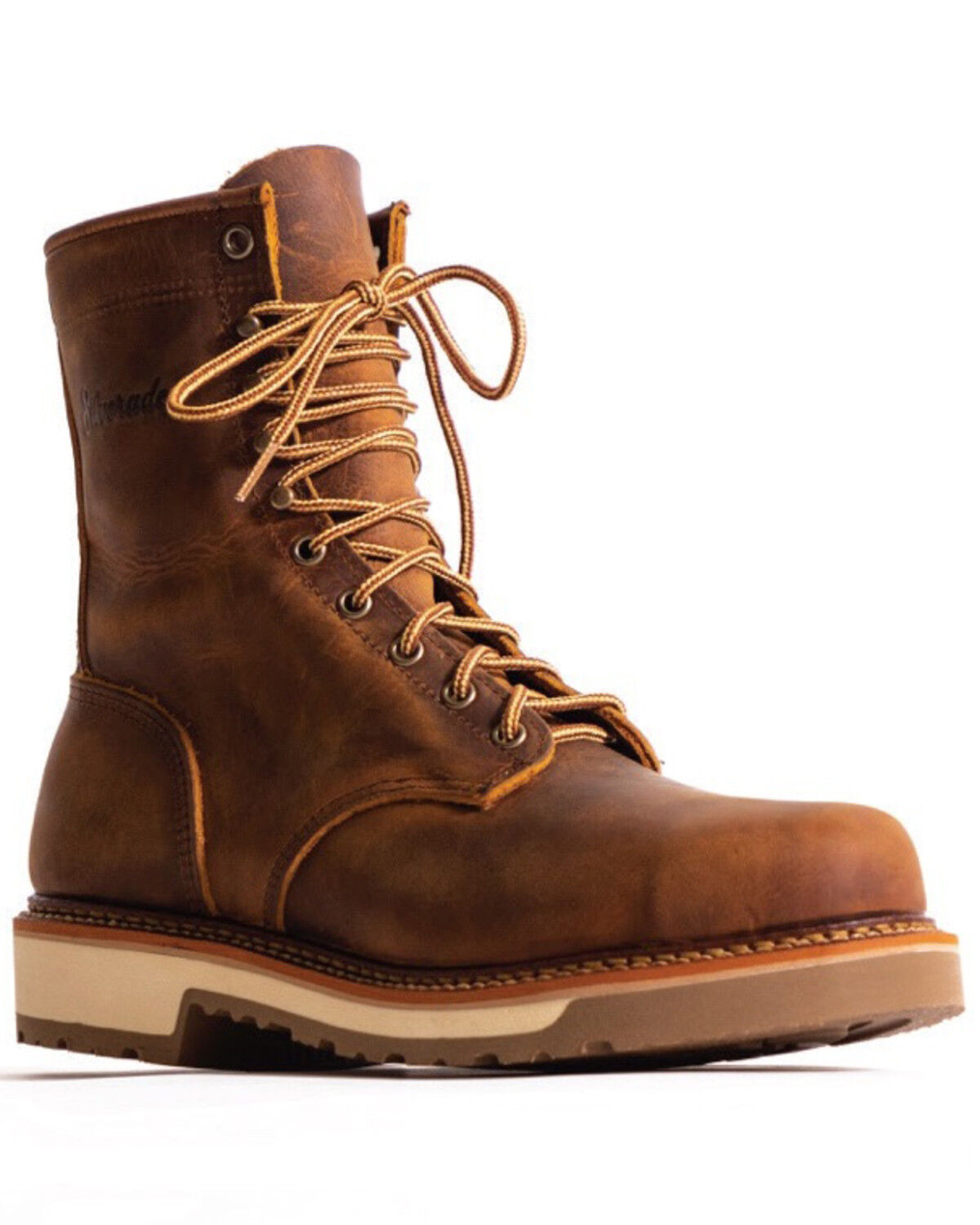 Image #1 - Silverado Men's Tan 8" Lace-Up Work Boots - Soft Toe, Tan, hi-res