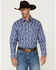 Image #1 - Wrangler 20X Men's Paisley Print Long Sleeve Snap Stretch Western Shirt - Tall, Blue, hi-res