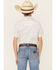 Image #4 - Cody James Boys' Challenger Horseshoe Print Short Sleeve Snap Western Shirt, White, hi-res