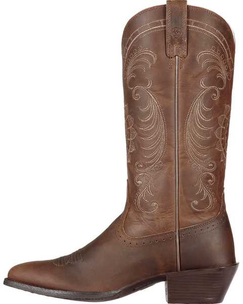 Ariat Women's Magnolia Sunflower Stitch Western Boots - Medium Toe, Brown, hi-res