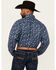 Image #4 - George Strait by Wrangler Men's Paisley Print Long Sleeve Button-Down Stretch Western Shirt - Big, Navy, hi-res