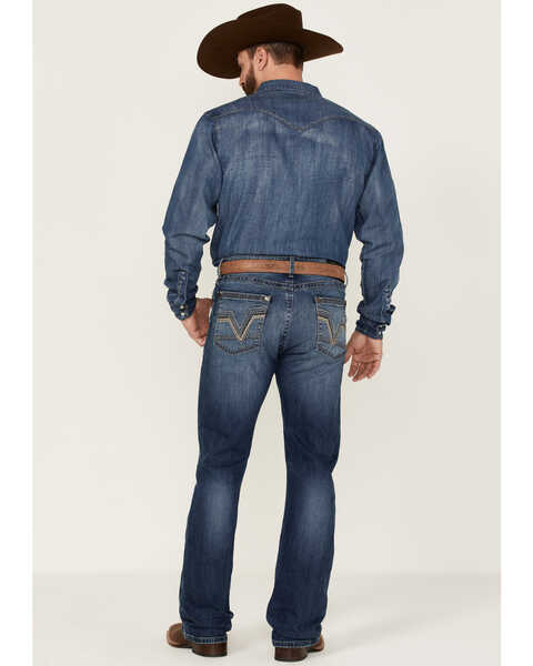Image #3 - Rock 47 By Wrangler Men's Edmond Medium Wash Stretch Slim Bootcut Jeans , Medium Wash, hi-res