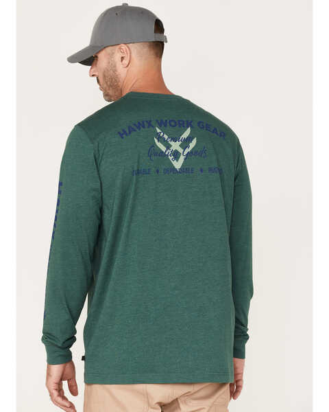 Image #4 - Hawx Men's Quality Goods Logo Graphic Work T-Shirt , Dark Green, hi-res
