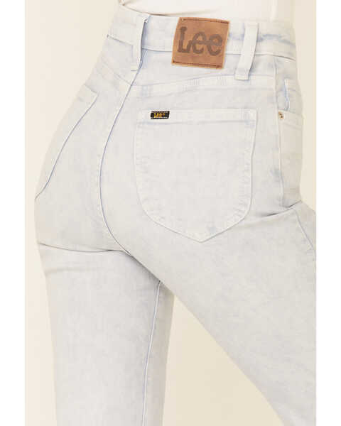Image #3 - Lee Women's Acid Wash High Rise Flare Jeans, White, hi-res