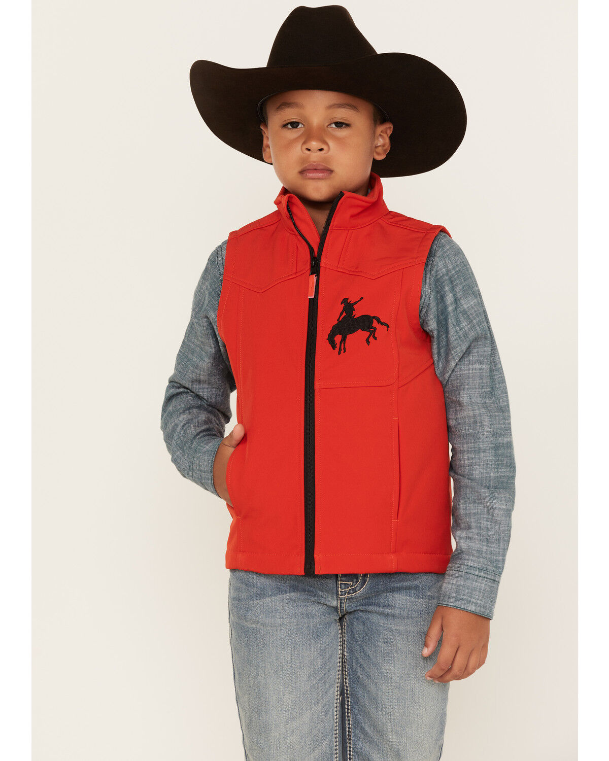 Image #1 - Cody James Toddler Boys' Embroidered Zip Front Softshell Vest, , hi-res