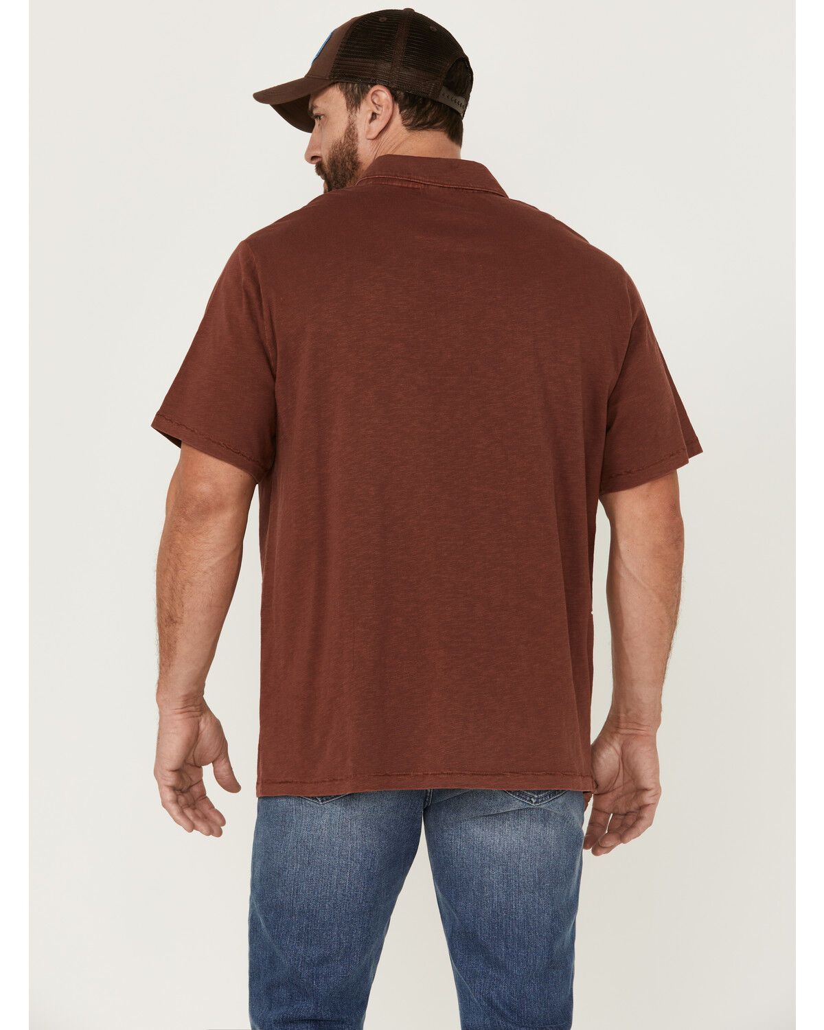 Image #4 - Brothers and Sons Men's Solid Slub Short Sleeve Polo Shirt, Red, hi-res