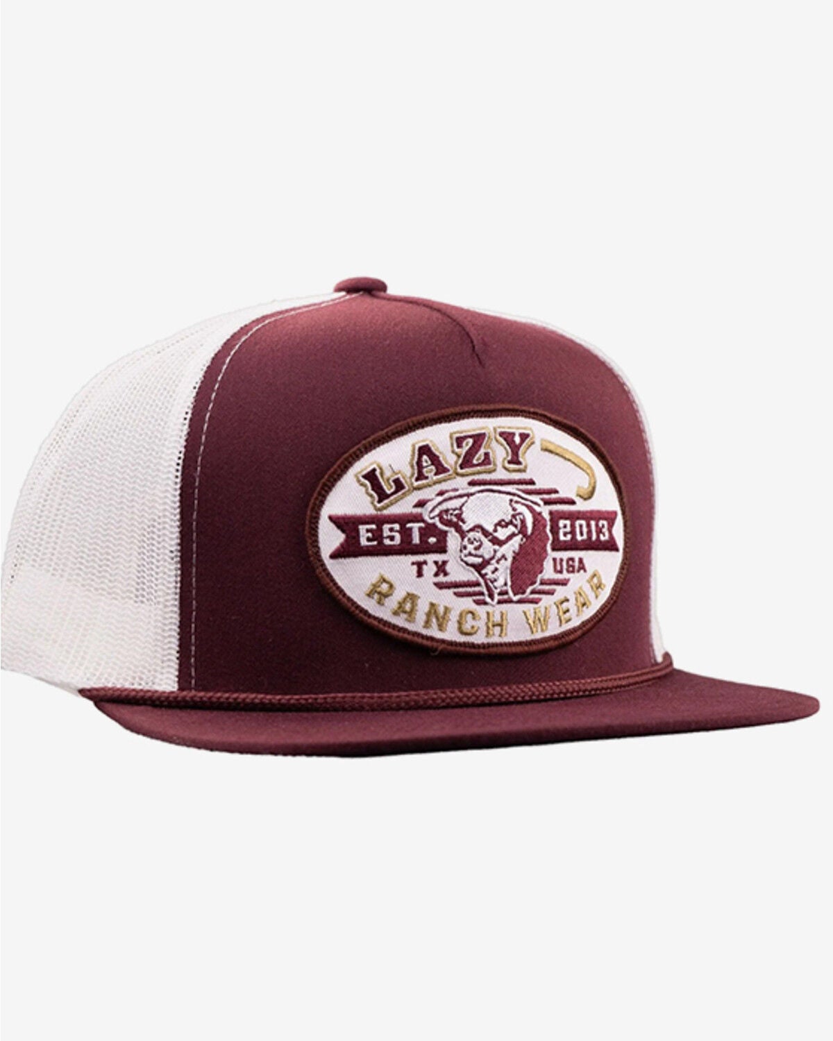 Lazy J Ranch Wear Men's Cattle King Ball Cap, Maroon, hi-res