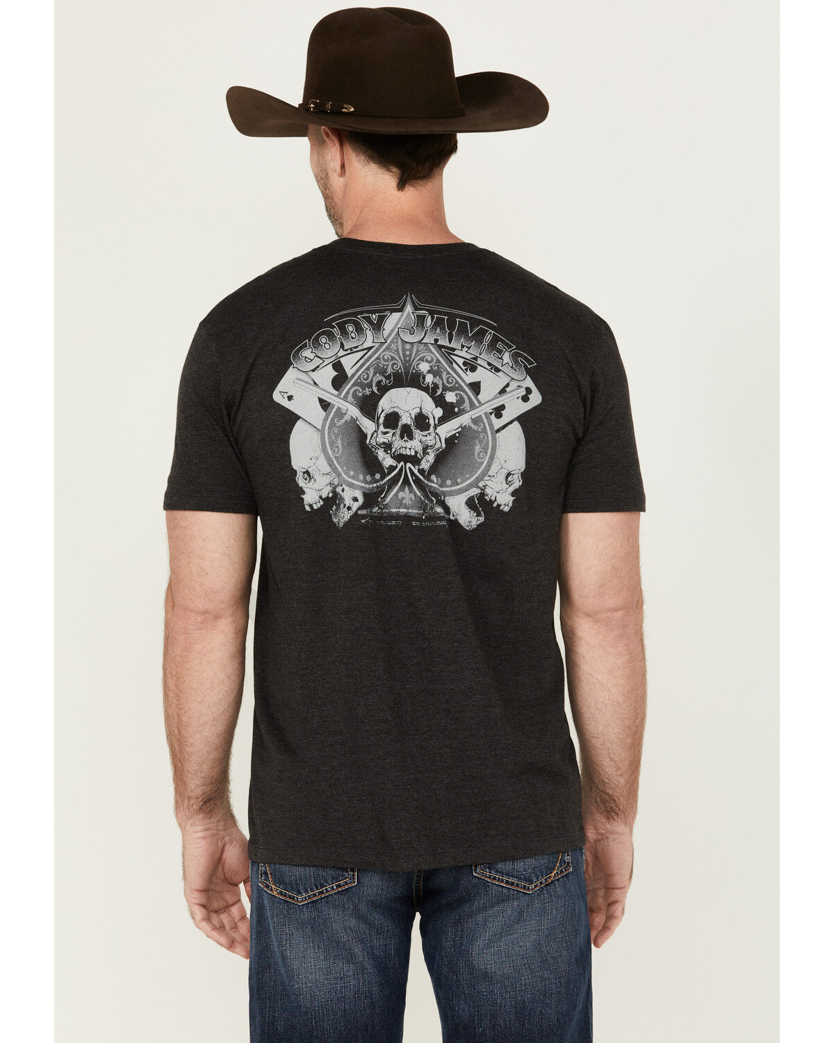 Image #2 - Cody James Men's Ace Skull Short Sleeve Graphic T-Shirt, Black, hi-res