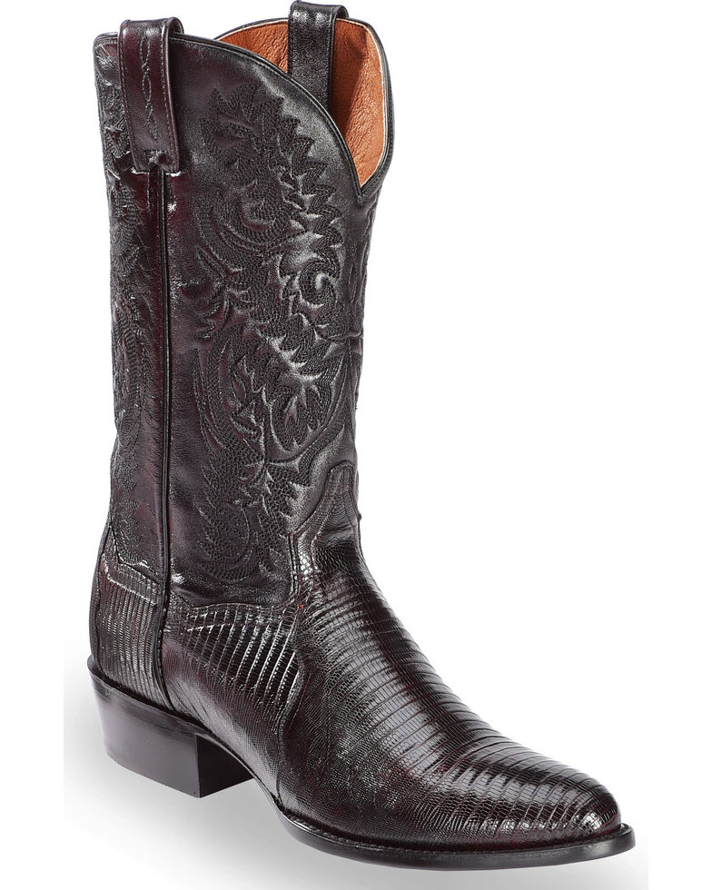 Dan Post Raleigh Cherry Lizard Cowboy Boots Medium Toe