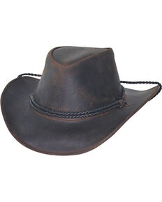 Bullhide Men's Hilltop Premium Leather Cowboy Hat, Chocolate, hi-res