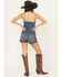 Image #3 - Shyanne Women's Evelyn Medium Wash Novelty Back Comfort Stretch Denim Shorts, Medium Wash, hi-res