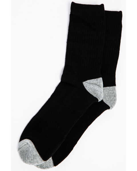 Cody James Men's Solid 3-Pack Crew Socks, Black, hi-res