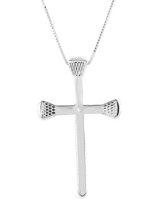  Kelly Herd Women's Horseshoe Nail Cross Necklace, Silver, hi-res