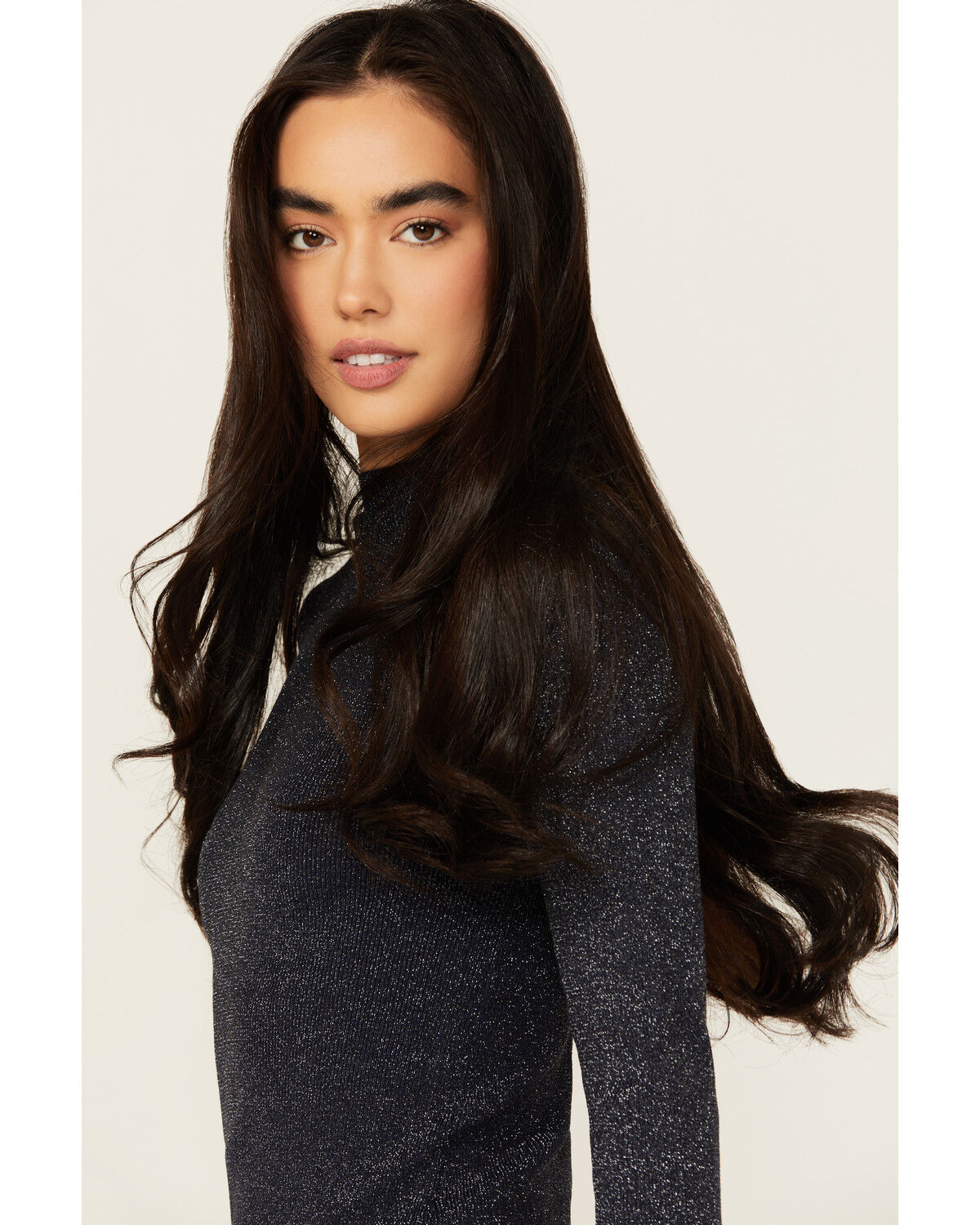 Image #2 - Sadie & Sage Women's Amia Long Sleeve Sweater, Navy, hi-res