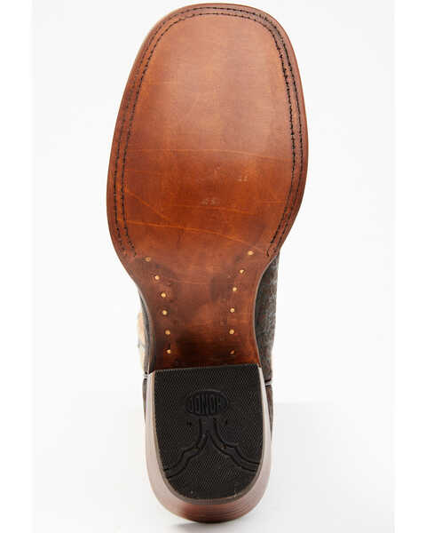 Image #7 - Hondo Boots Men's Bullhide Western Boots - Broad Square Toe, Brown, hi-res