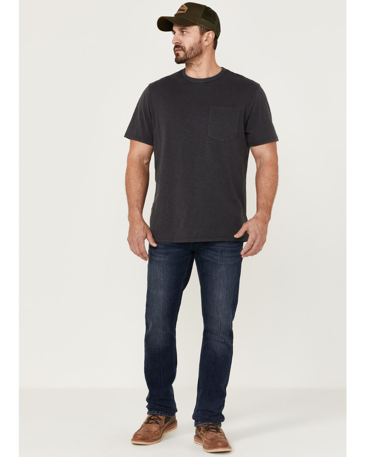 Image #1 - Brothers and Sons Men's Diamond Back Dark Wash Stretch Slim Straight Jeans, Dark Wash, hi-res