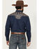 Image #4 - Rodeo Clothing Men's Embroidered Long Sleeve Pearl Snap Western Shirt, Navy, hi-res