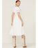 Mikarose Women's The Rosie Textured Midi Dress, White, hi-res