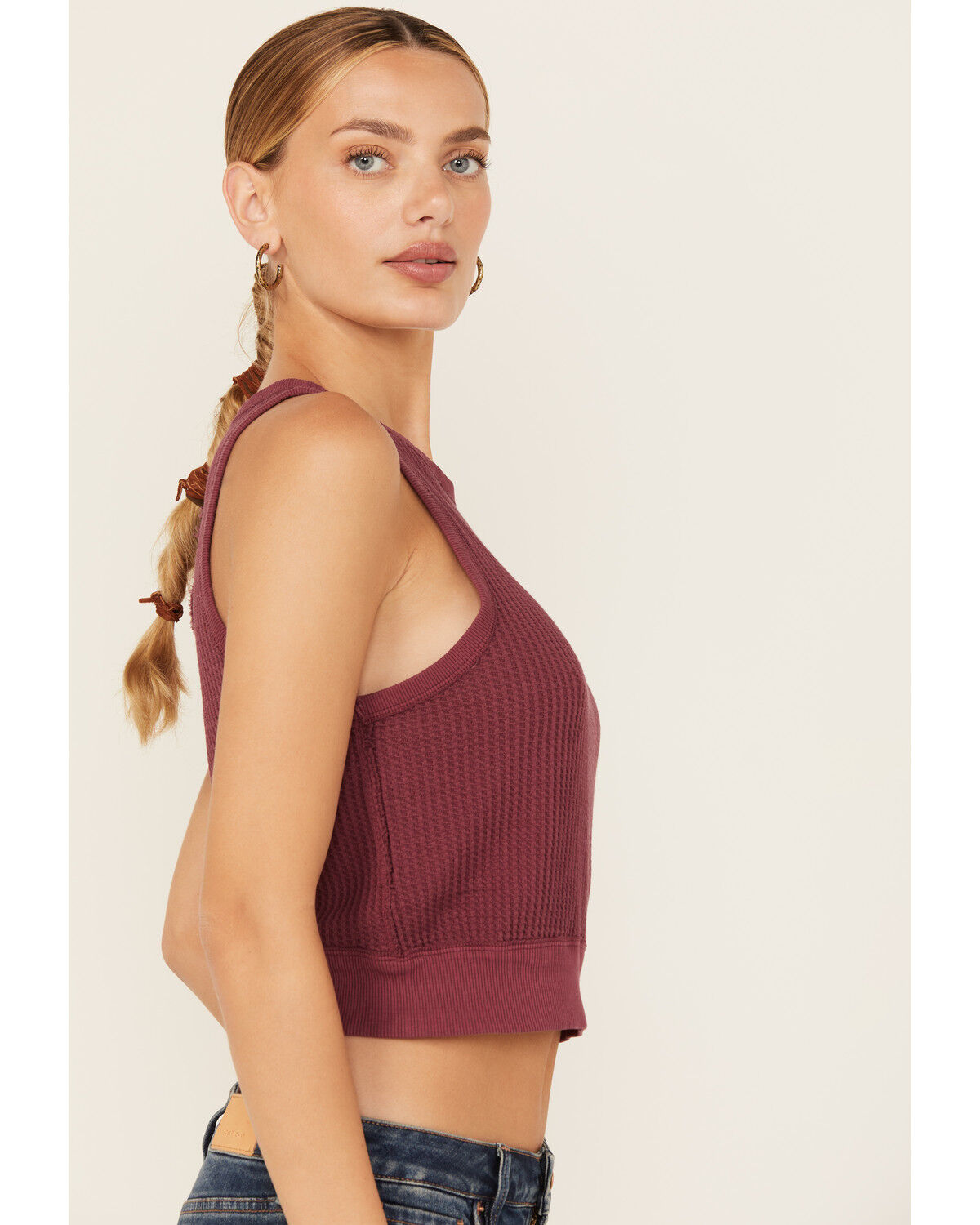 Image #2 - Free People Women's Vest Tank, Burgundy, hi-res