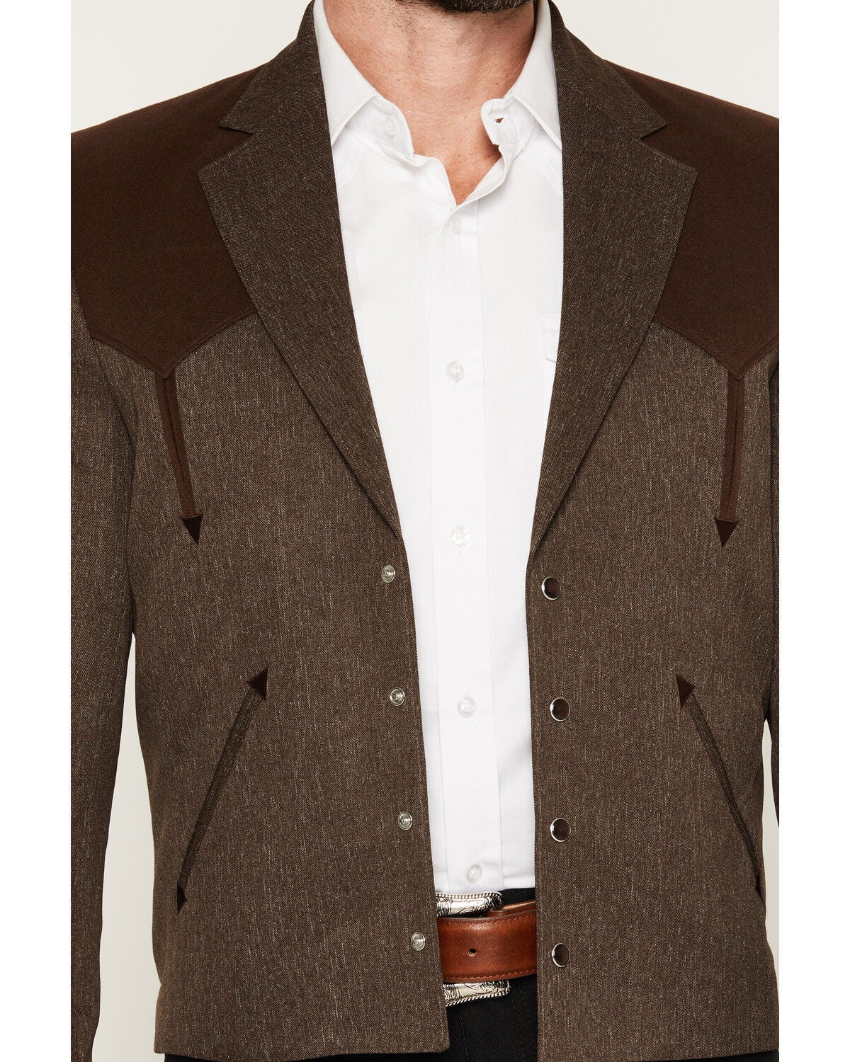 Image #3 - Circle S Men's Denali Snap Cropped Sportcoat, Brown, hi-res