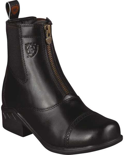 Ariat Women's Heritage Paddock Zip-Up Riding Boots - Round Toe, Black, hi-res