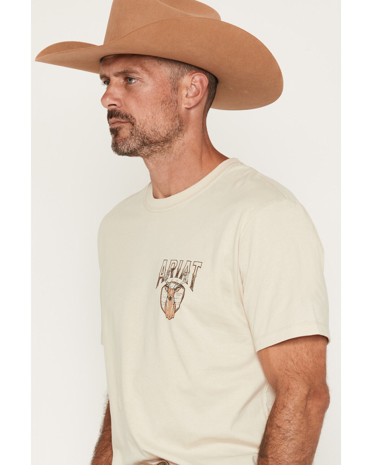 Image #3 - Ariat Men's Boot Barn Exclusive Trophy Room Short Sleeve Graphic T-Shirt, Natural, hi-res