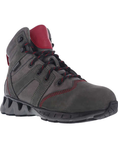Image #1 - Reebok Women's ZigKick Waterproof Hiker Work Boots - Carbon Toe , Grey, hi-res