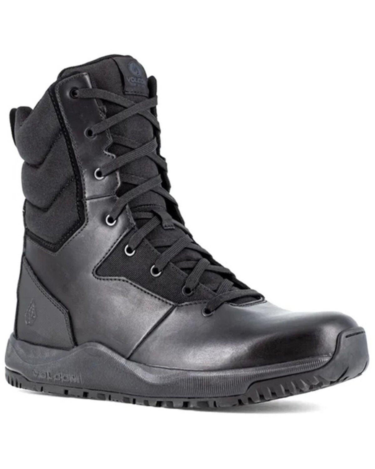 Volcom Men's 8" Tactical Side-Zip Work Boots - Soft Toe, Black, hi-res