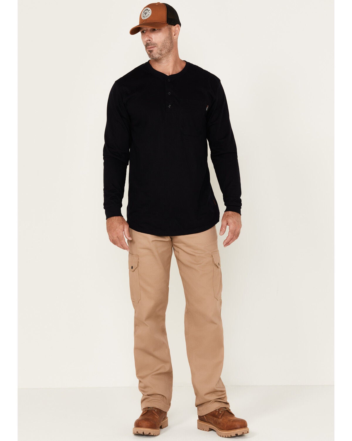 Image #1 - Lapco Men's FR Reinforced Straight Cargo Work Pants, Beige/khaki, hi-res