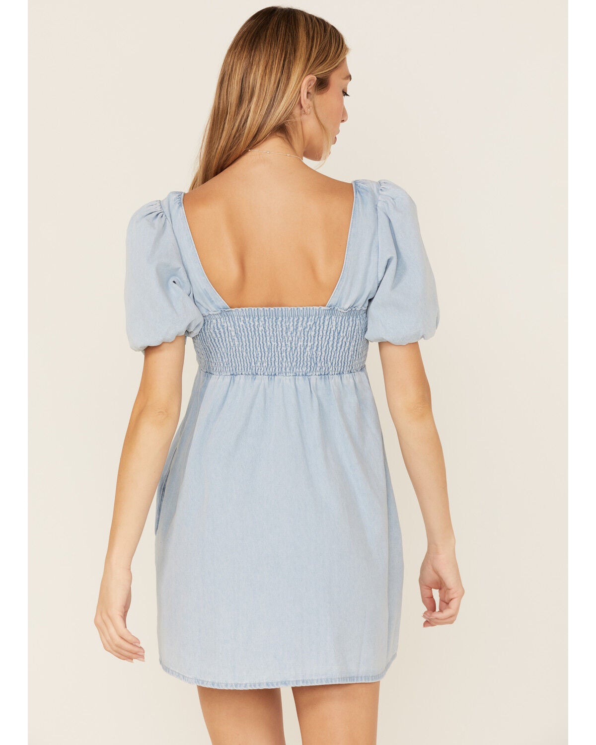 Smitten Babydoll Denim Dress 