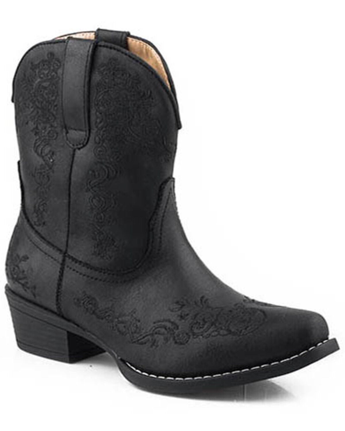 Roper Women's Riley Vintage Short Western Boots - Snip Toe, Black, hi-res
