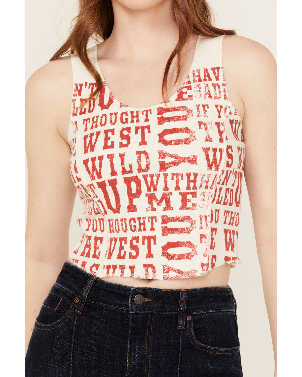 Image #3 - Idyllwind Women's Rhett The West Was Wild Graphic Rib Knit Tank, Ivory, hi-res