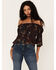 Image #1 - Shyanne Women's Paisley Print Off-Shoulder Top, Black, hi-res