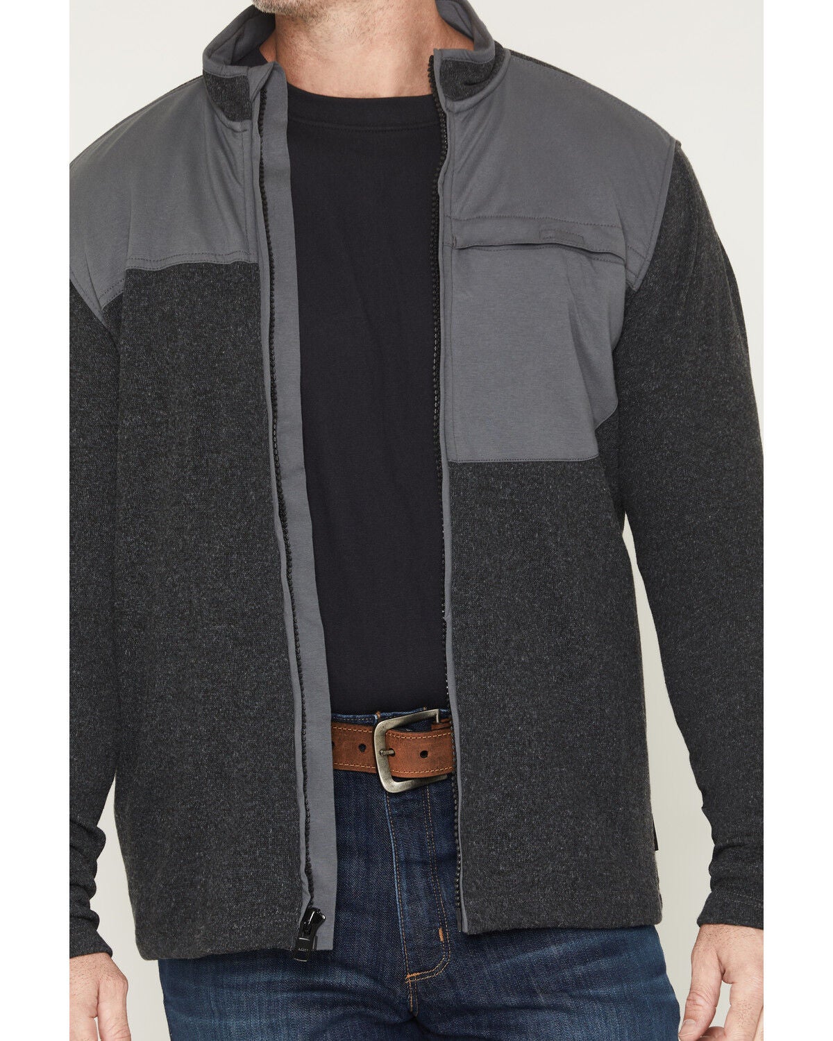 Image #3 - Cody James Men's FR Sweater Fleece Shirt Jacket, Charcoal, hi-res