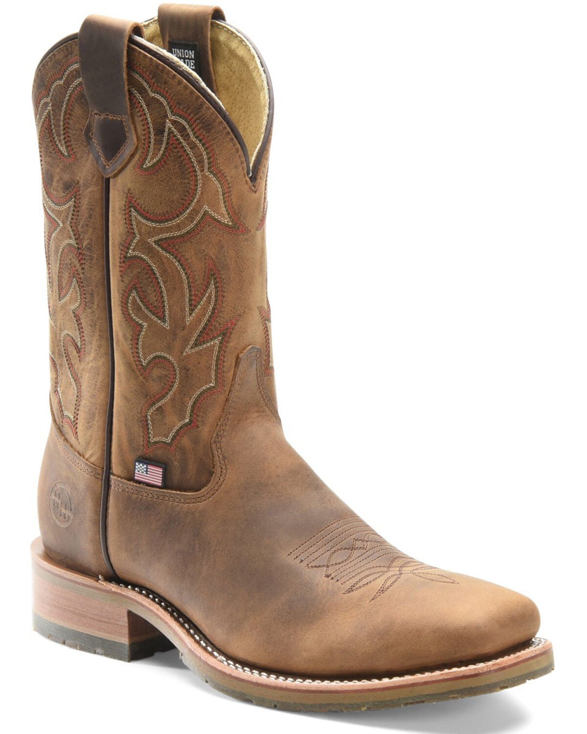 Double H Men's Anton Western Work Boots - Steel Toe, Brown, hi-res