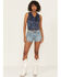 Image #1 - Wrangler Retro Women's Mae Medium Wash Mid Rise Denim Shorts, Medium Wash, hi-res