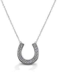  Kelly Herd Women's Contemporary Pave Horseshoe Necklace , Silver, hi-res