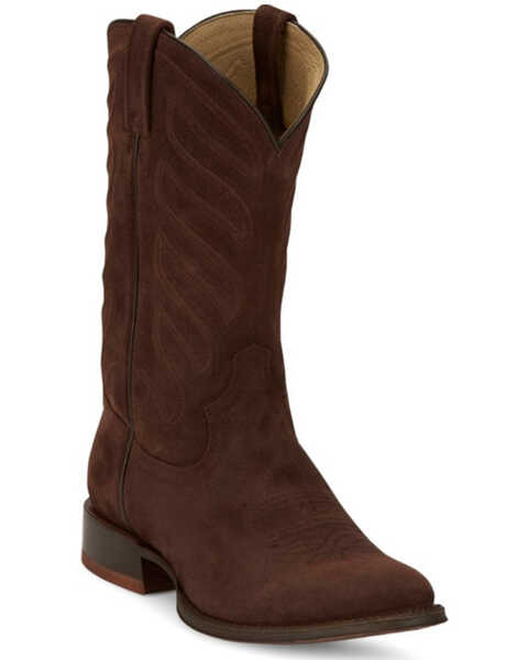 Tony Lama Men's Lenado Suede Western Boots - Medium Toe, Brown, hi-res