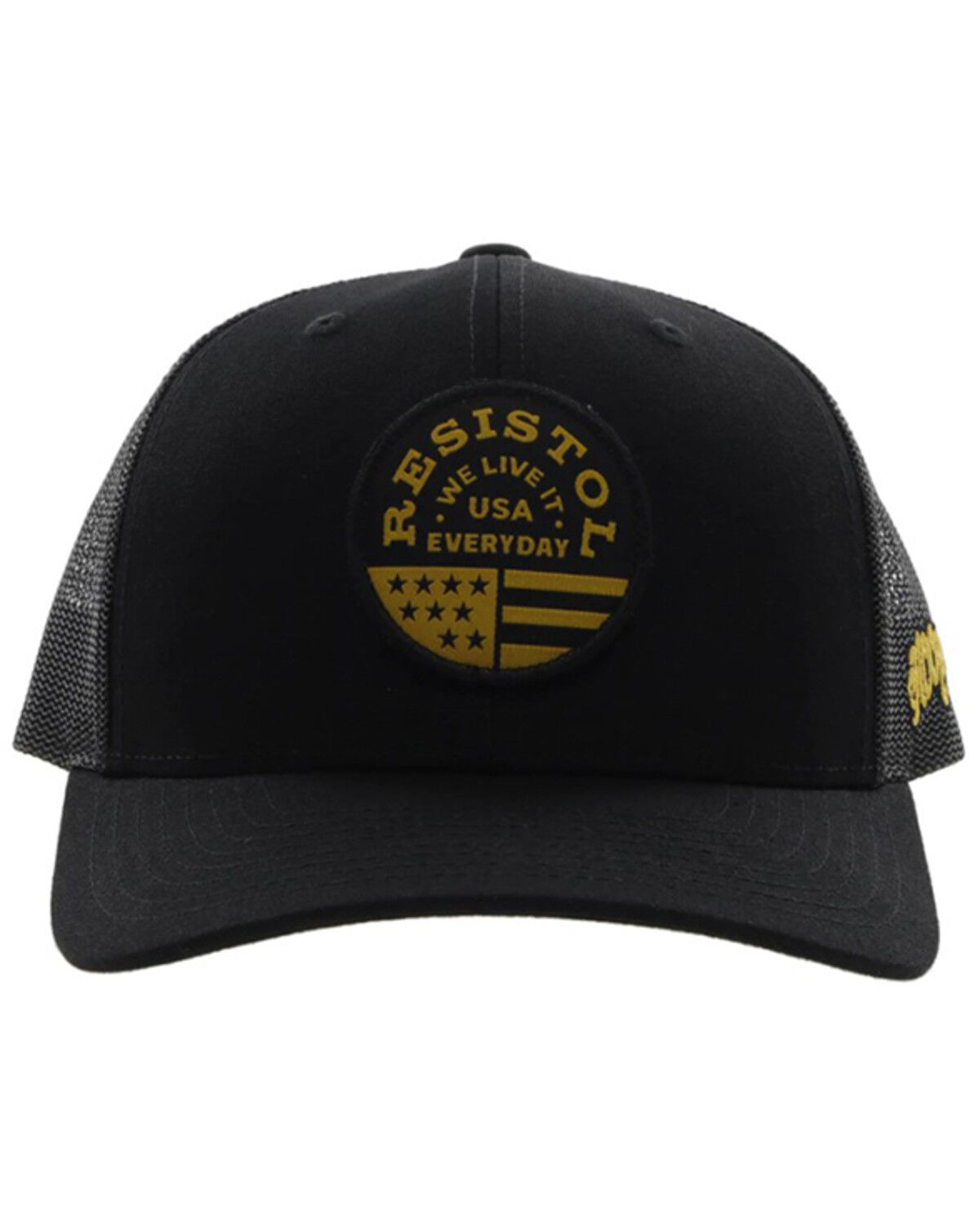 Image #3 - Hooey Men's Resistol Round Patch Trucker Cap, Black, hi-res