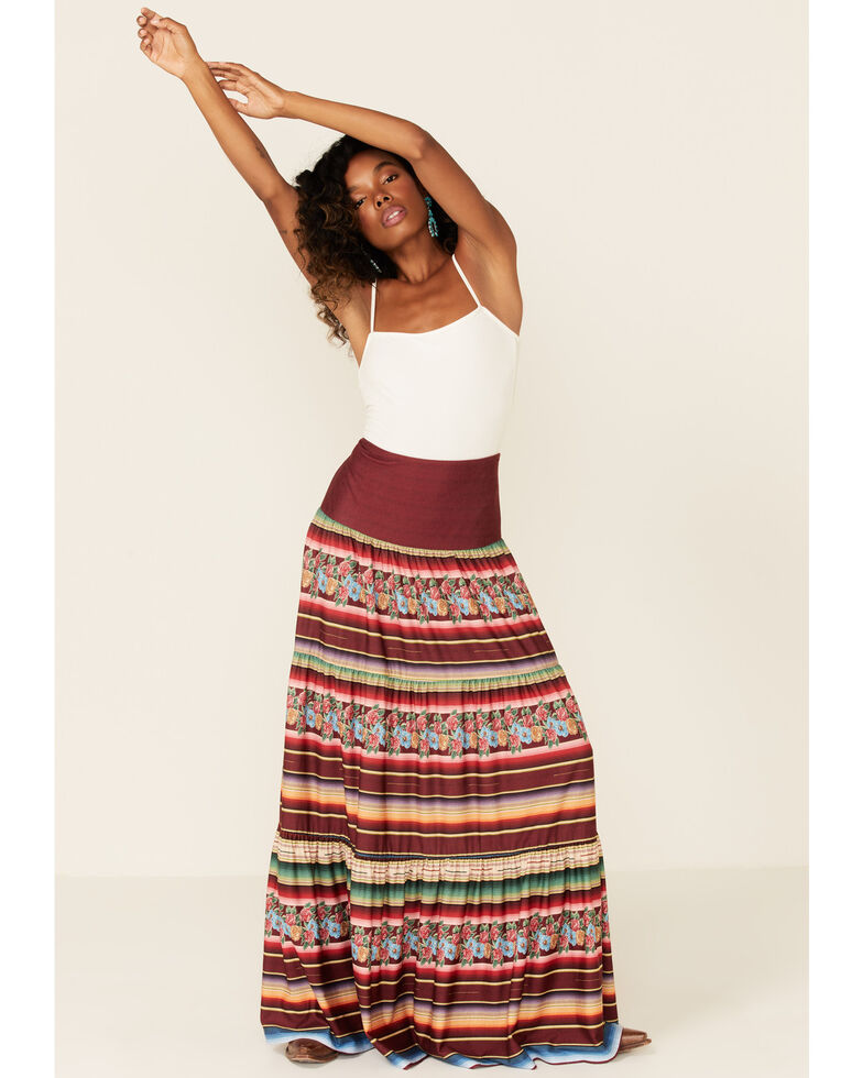 Tasha Polizzi Women's Maroon Veronica Serape Skirt, Multi, hi-res