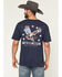 Image #4 - Smith & Wesson Men's Boot Barn Exclusive Eagle Short Sleeve Graphic T-Shirt, Navy, hi-res