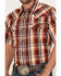Image #3 - Moonshine Spirit Men's Hound Dog Plaid Print Short Sleeve Snap Western Shirt, Dark Brown, hi-res