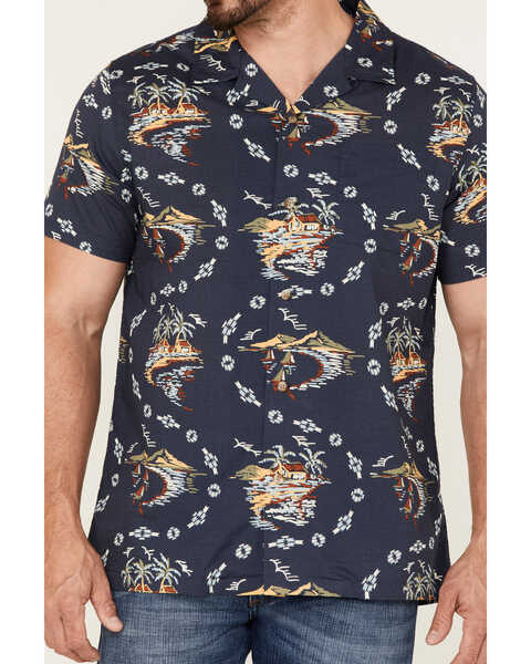 Image #3 - Pendleton Men's Hula Girl Tropical Print Short Sleeve Button-Down Western Shirt , Blue, hi-res