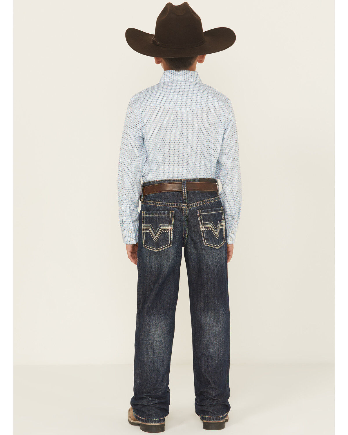 Image #1 - Rock & Roll Denim Boys' Dark Wash Raised Bootcut Denim Jeans, Dark Wash, hi-res