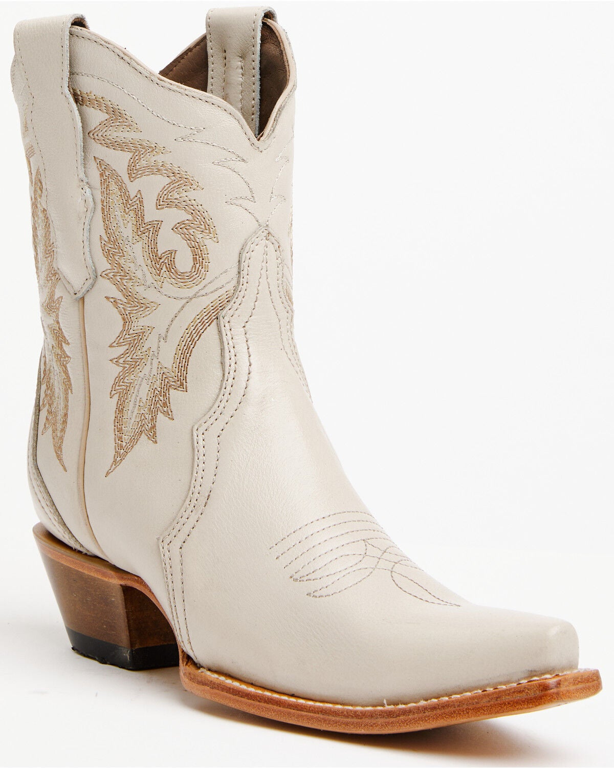 Circle G Women's Triad Ankle Western Boots - Snip Toe, Ivory, hi-res