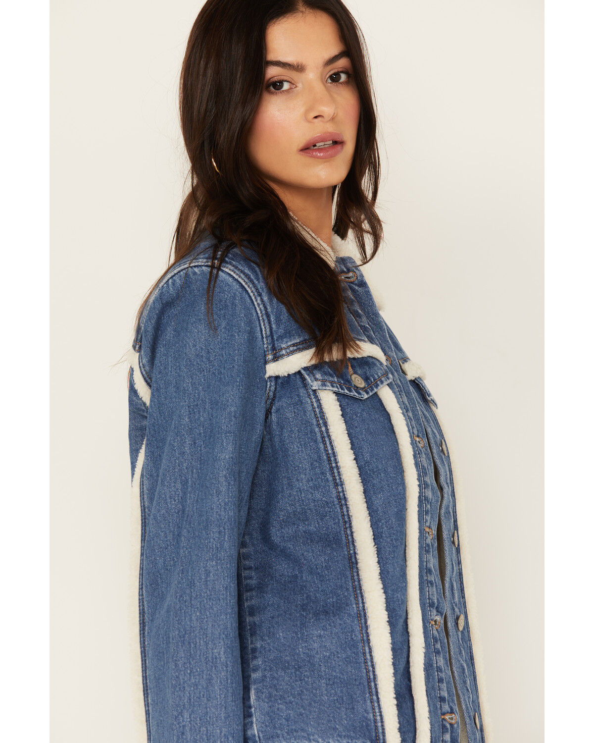 Image #3 - Idyllwind Women's Medium Wash Sherpa-Lined Denim Jacket, , hi-res