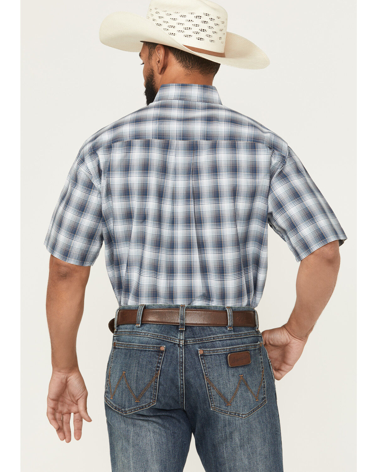 Image #4 - Cinch Men's Plaid Print Short Sleeve Button-Down Western Shirt, Multi, hi-res
