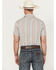 Image #4 - Panhandle Men's Southwestern Striped Short Sleeve Snap Western Shirt, Grey, hi-res