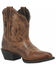 Image #1 - Laredo Women's Brown Shortie Western Booties - Round Toe, Brown, hi-res